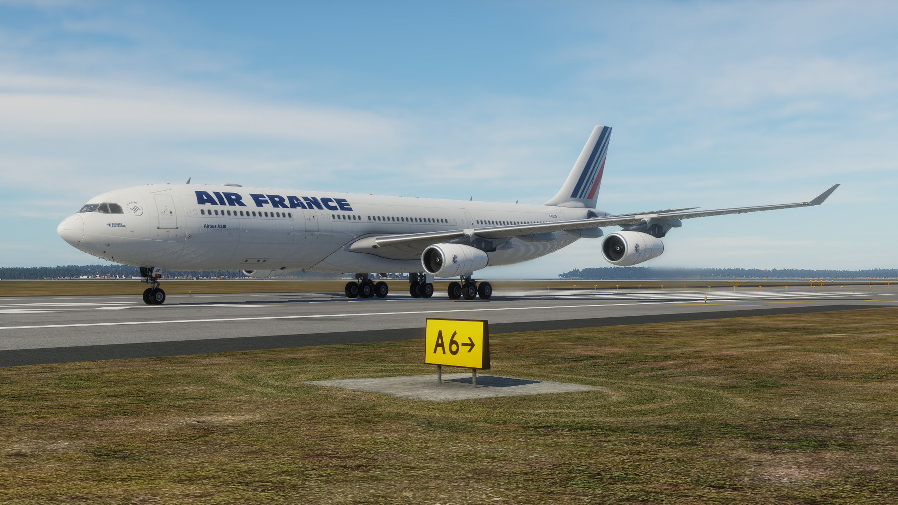 Air France A340-313 F-GLZP X-Works A340-300 - White and Black