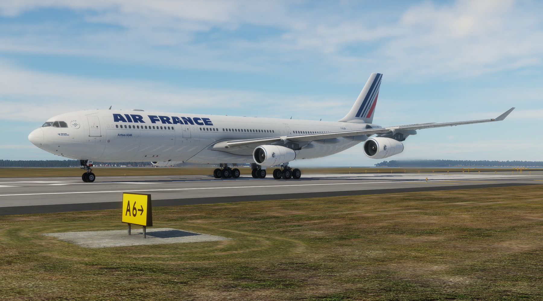 Air France A340-313 F-GLZR X-Works A340-300 - White and Black