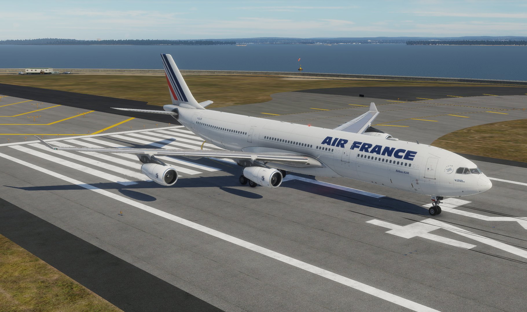 Air France A340-313 F-GLZS X-Works A340-300 - White and Black