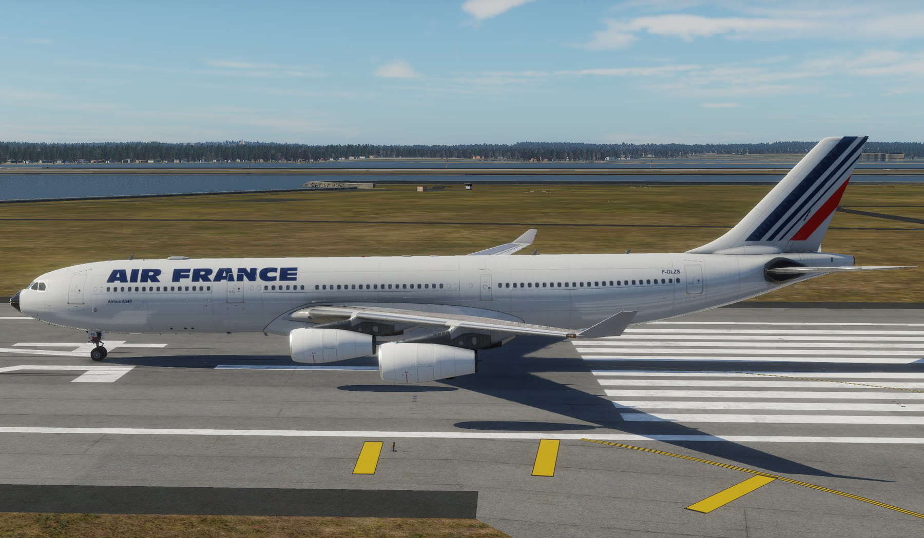 Air France A340-313 F-GLZS X-Works A340-300 - White and Black