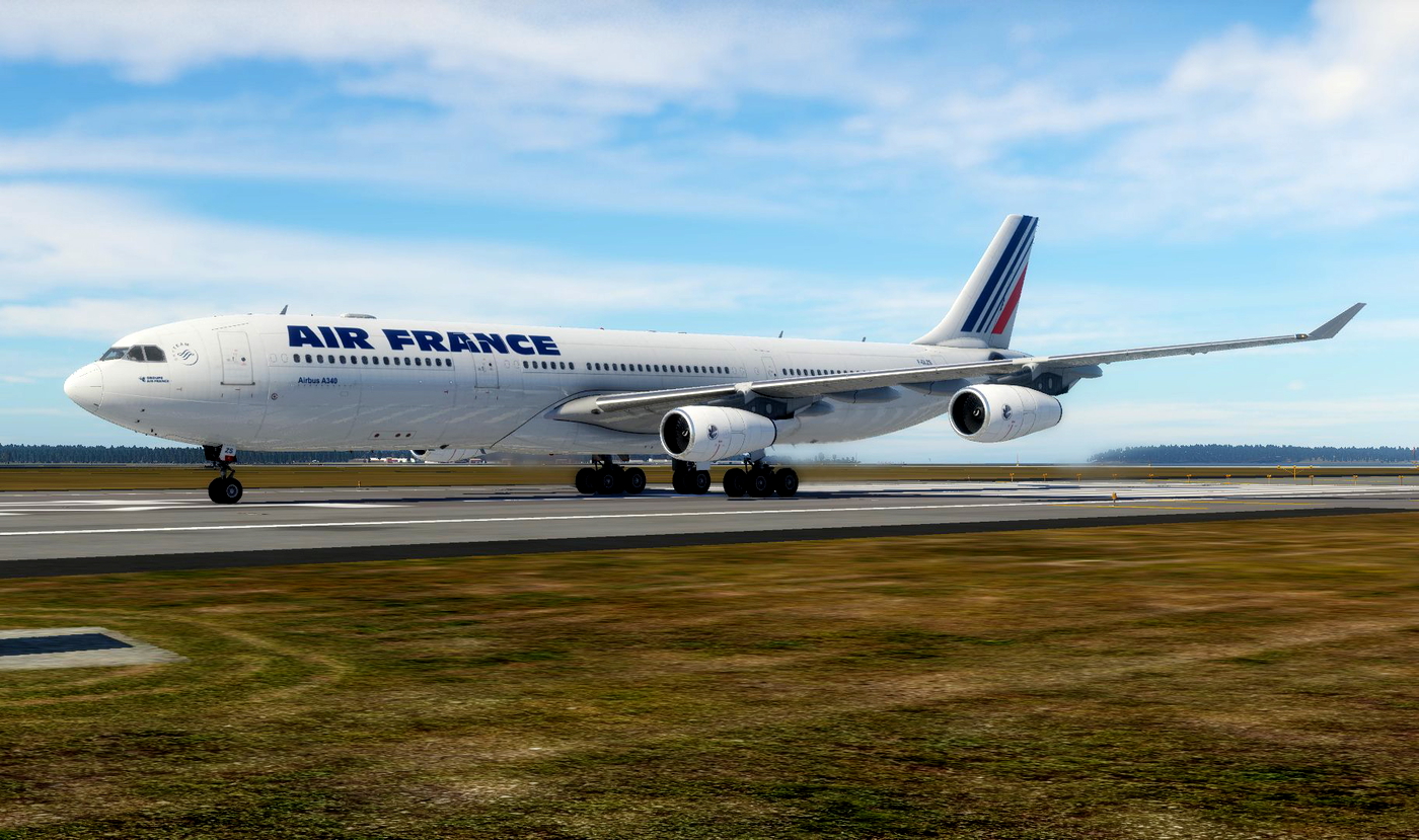 Air France A340-313 F-GLZS X-Works A340-300 - White and Black Radome ...