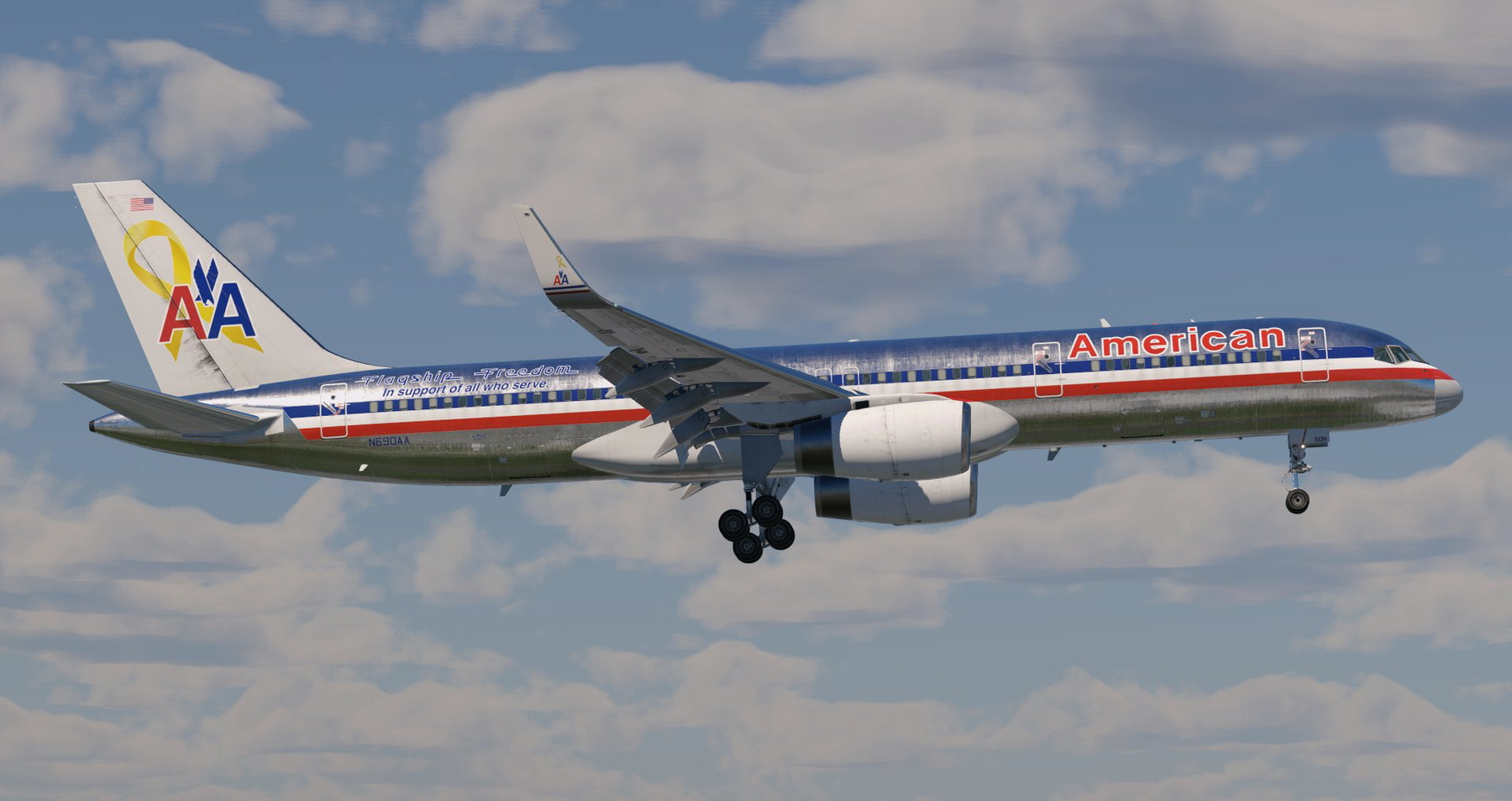 American Airlines "Flagship Freedom" B757-223 (FlightFactor) » X-Plane 12