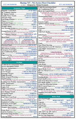 Boeing 737NG Series FLOW/CHECKLIST