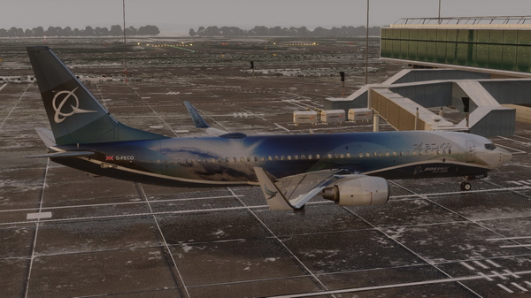 Boeing World ECO Design G-FECO by FlySim24 for the B737-800 ZiboMod, it works with X-Plane 11/12