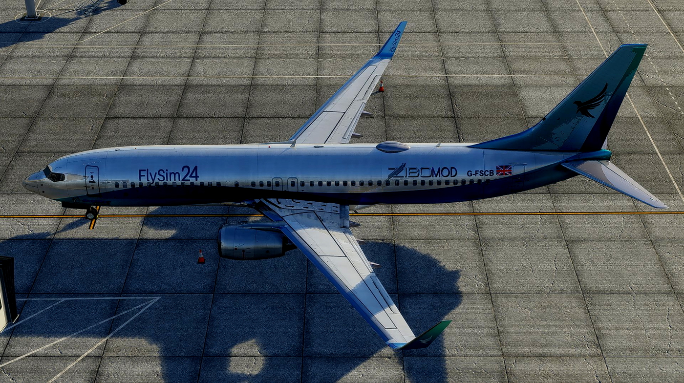 FlySim24 Cobalt Titanium livery G-FSCB for B737-800 ZiboMod » X-Plane 12