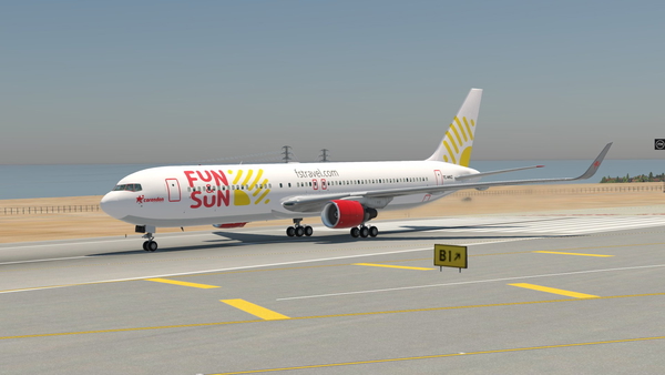 Fun&Sun X Corendon Airlines livery for FlightFactor Boeing 767-300 (50/50 fictional)