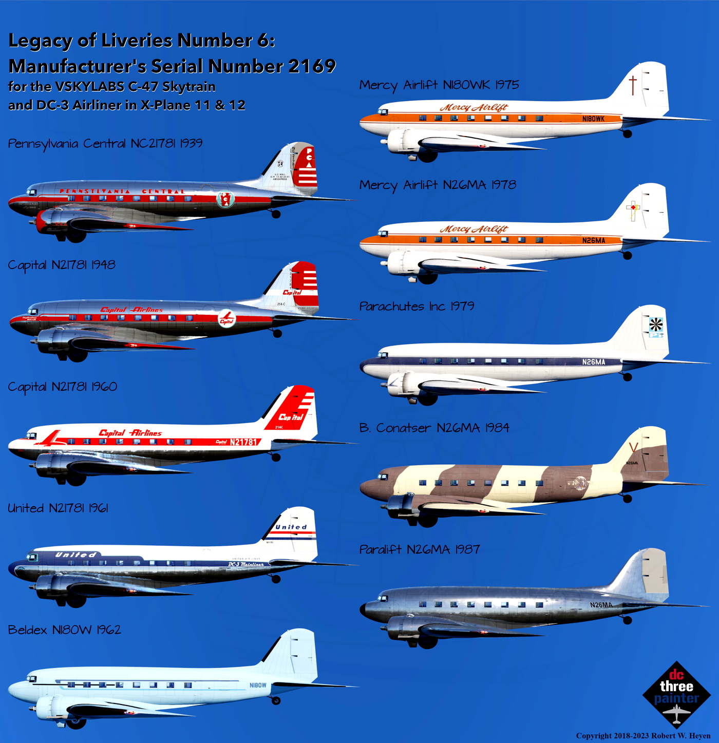 Legacy of Liveries #6: MSN 2169 for VSKYLABS C-47 Skytrain and DC-3 ...