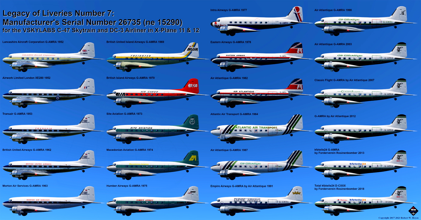 Legacy of Liveries #7: MSN 26735 for VSKYLABS C-47 Skytrain and DC-3 ...