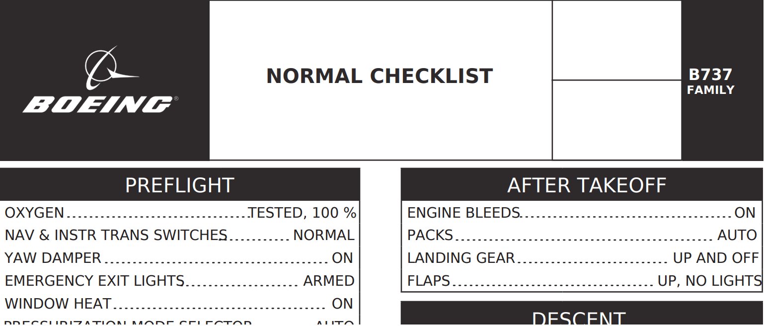 Boeing 737 Family Checklist » X-Plane 12