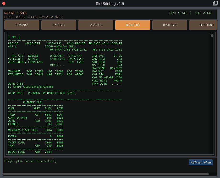 SimBriefing - X-Plane.to