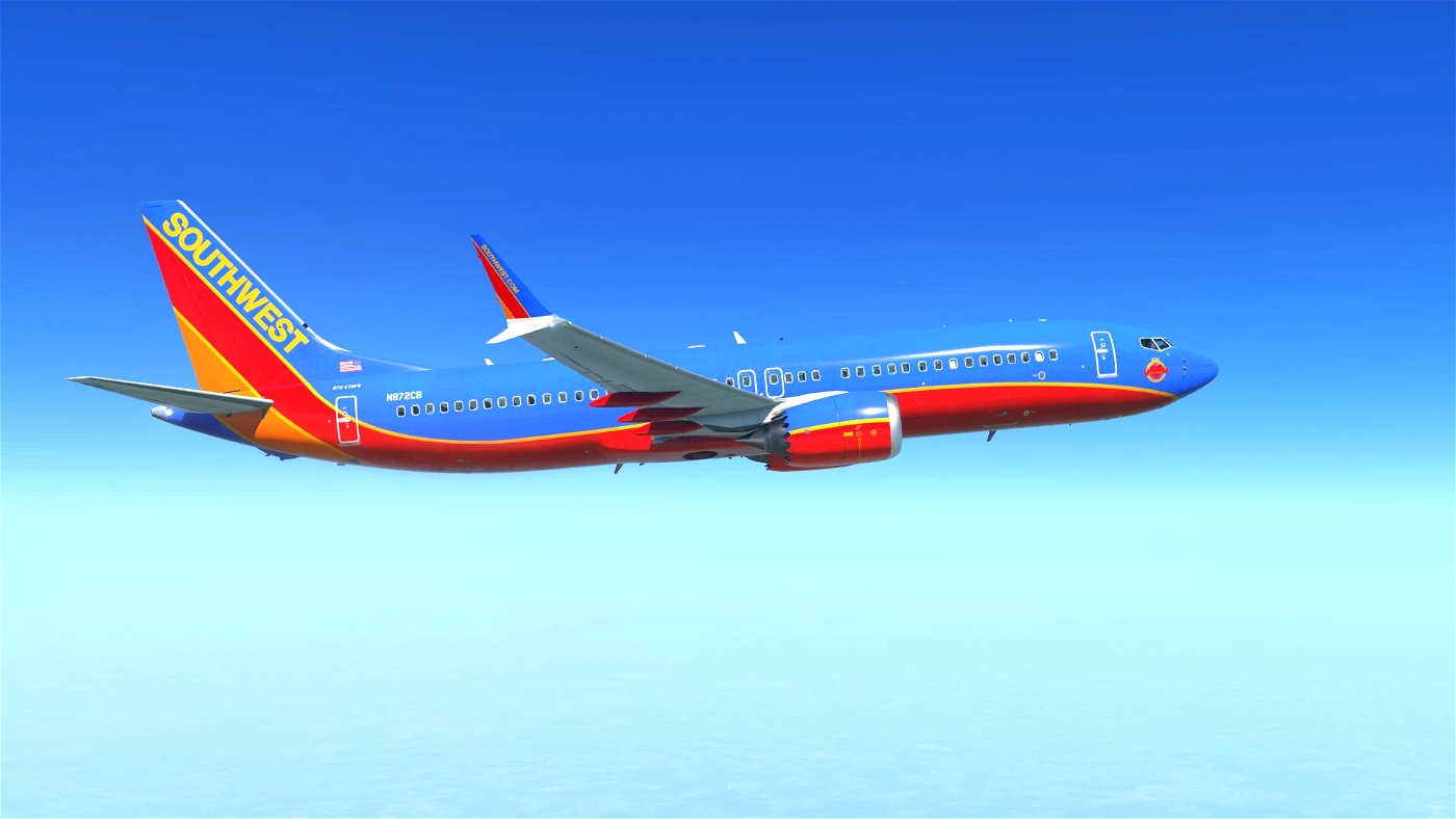 Southwest - Canyon Blue Retro | 737-MAX8 (Max Team Design) » X-Plane 12