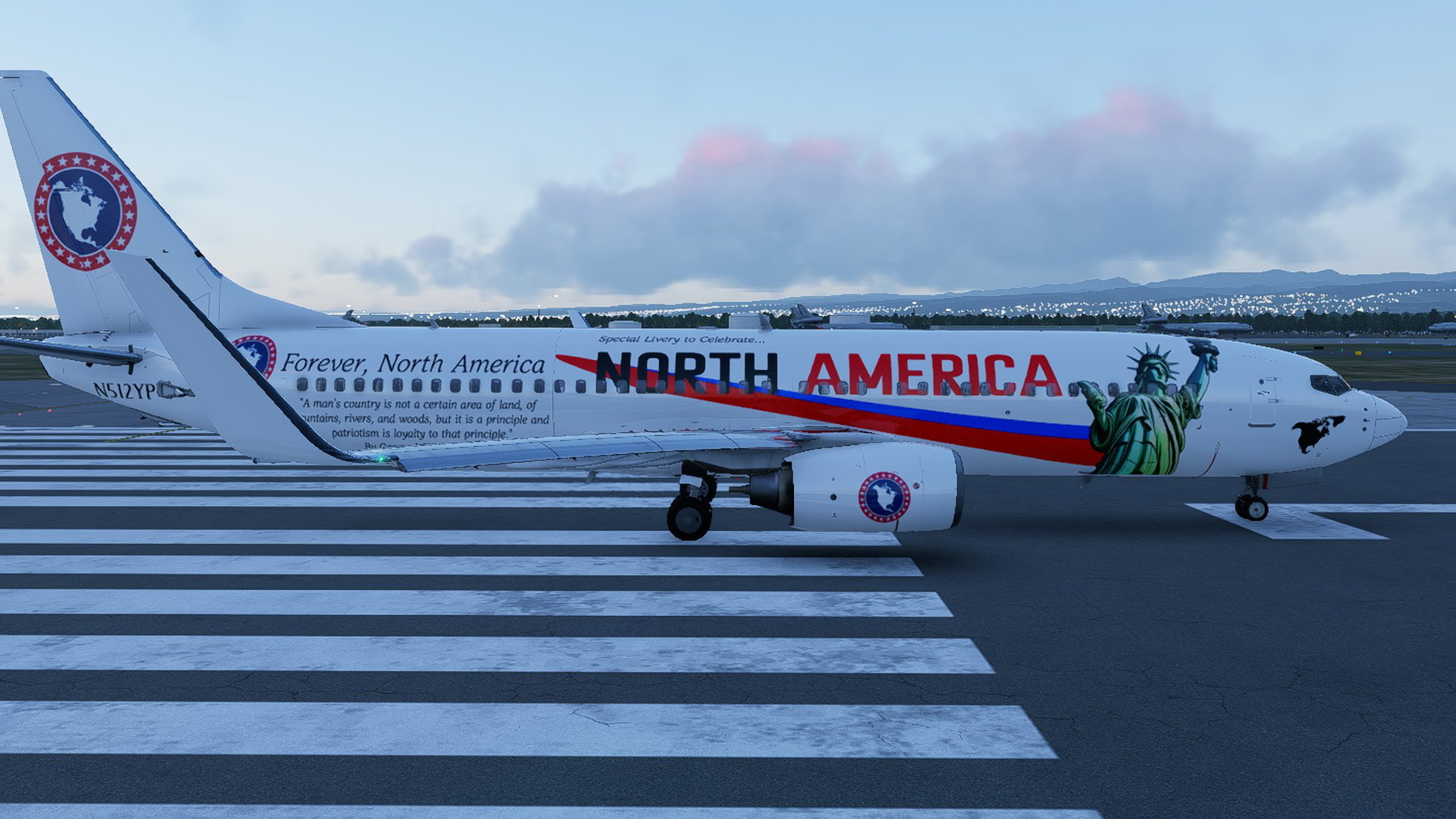 Special North American Boeing 737-800 Zibo (B738) X-Plane Livery
