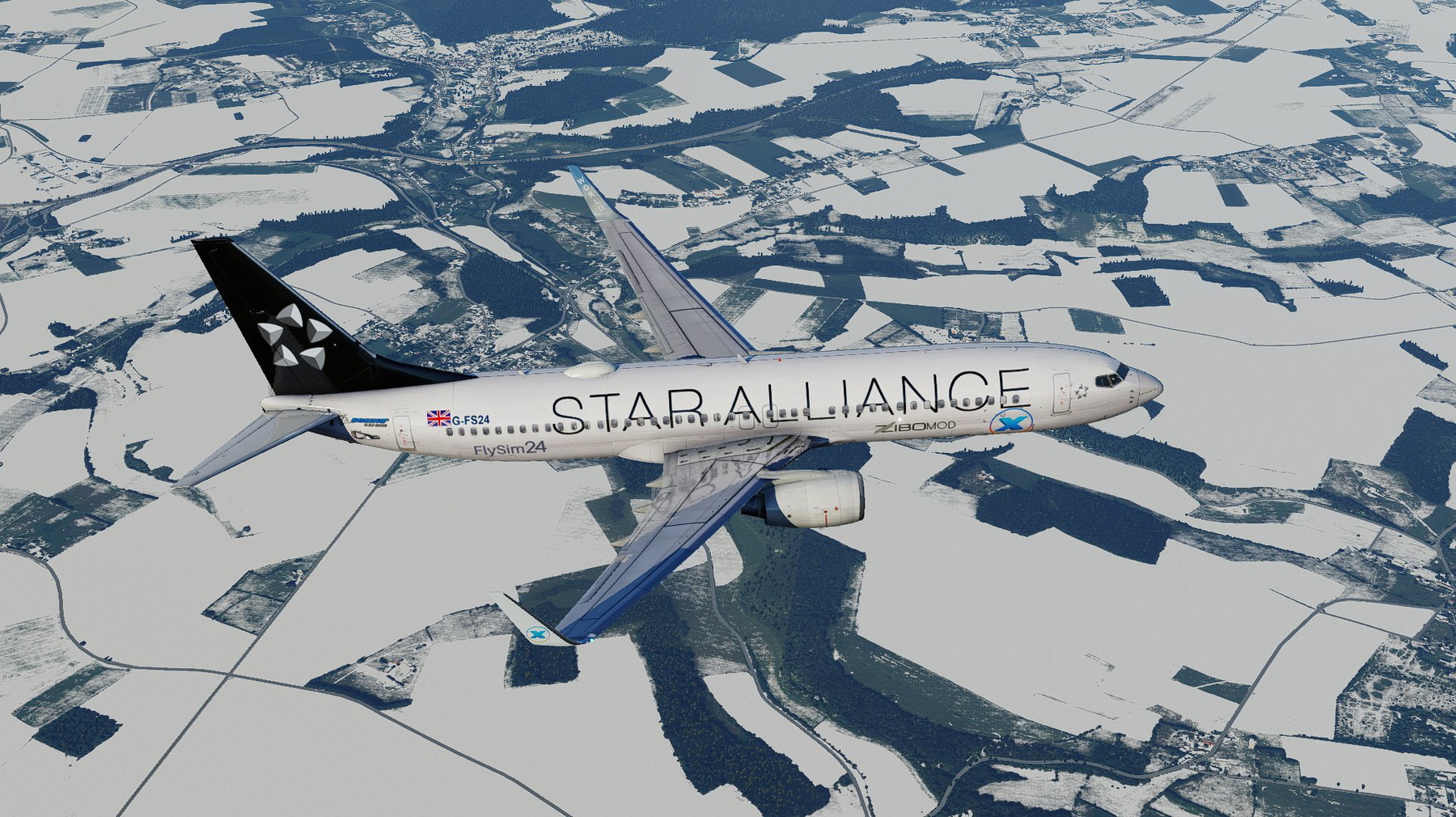 Star Alliance X-Plane World livery G-SAXW for the B737-800 ZiboMod