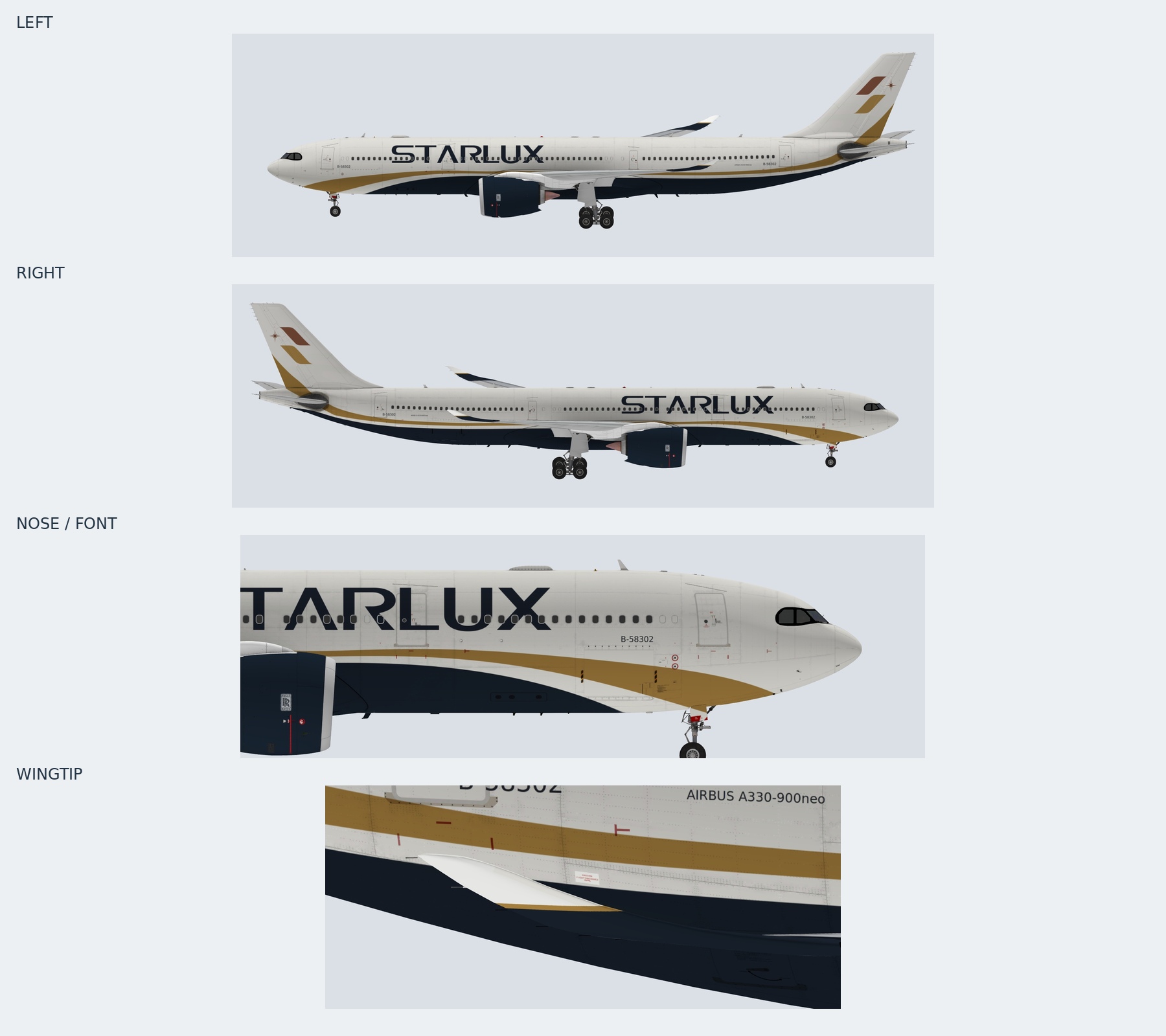 STARLUX Airlines A330-900neo livery for the X-Works Airbus A330