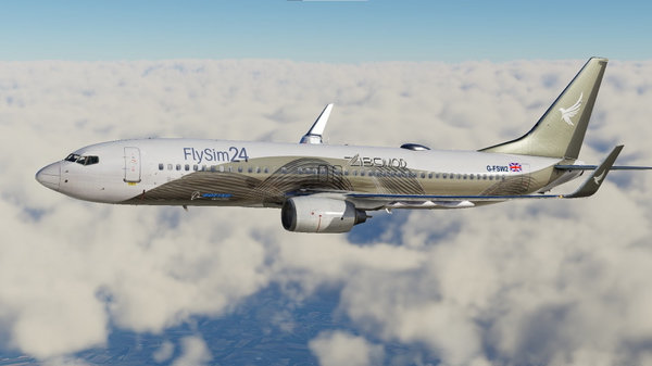 ZiboMod Olive Waves livery G-FSW2 for the B737-800 ZiboMod