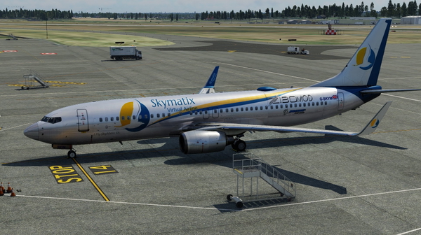 This is my SkyMatix VA Titanium livery G-SKYM for the B737-800 ZiboMod