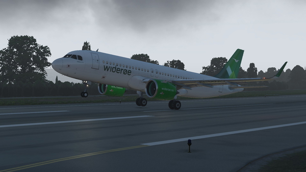 Toliss A320neo fictional Widerøe livery