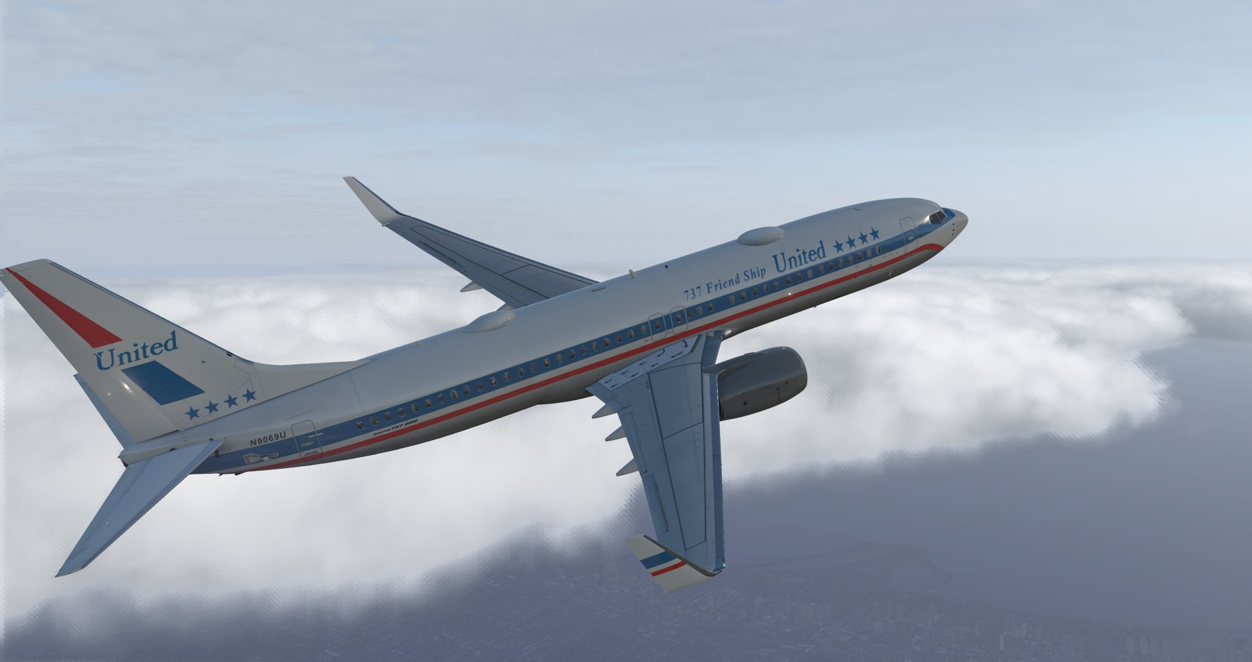 UNITED AIRLINES 1974 LIVERY // RETRO ZIBO BRAVO 737 - X-Plane.to